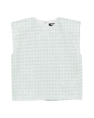 ROTATE BIRGER CHRISTENSEN Embroidered Mini Top With Back Zip Closure - White