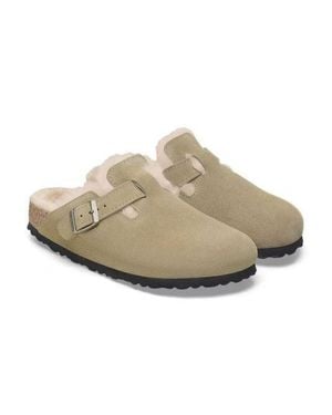 Birkenstock Boston Shearling Clog Sandals - Natural