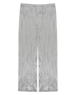 Alysi Crinkled Wide-Leg Pants - Gray