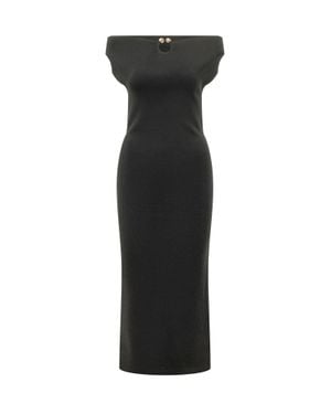 Alberta Ferretti Sleek Viscose-Blend Midi Dress - Black