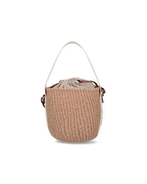Chloé Paper & Calf Leather Mini Bag With Linen-Cotton Lining - White