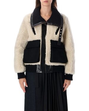 Sacai Wool Faux Shearling Blouson - Black