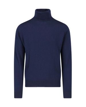 John Smedley Merino Wool Turtleneck Sweater - Blue