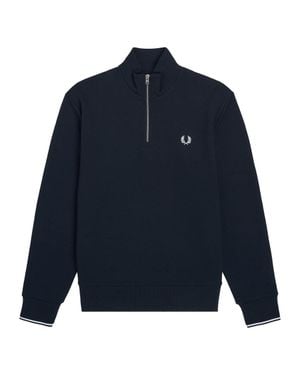 Fred Perry Cotton Sweatshirt - Blue