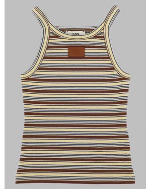 Fendi Logo Knit Top - Gray