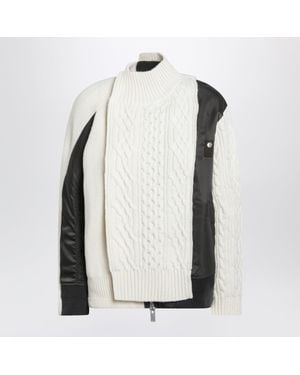 Sacai Khaki Sweater - White