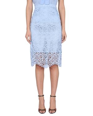 Burberry Chic Midi Skirt With Concealed Back Zipper - Blue