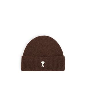 Ami Paris Adc Beanie - Brown