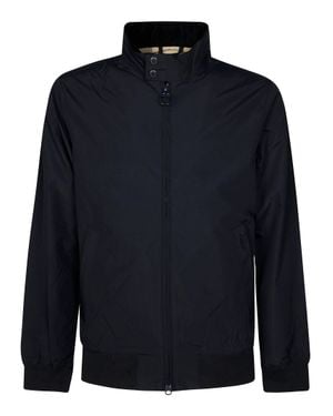 Barbour Royston Button Zip Bomber Jacket - Blue