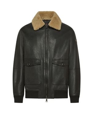 Peuterey Shearling Collar Leather Jacket - Green