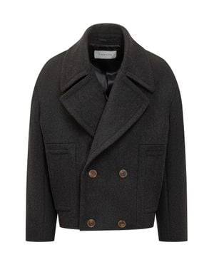 Lanvin Wool Plated Mini Short Jacket - Black