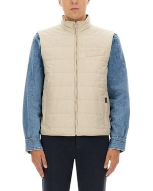 Fay Quilted Zipped Gilet - Blue