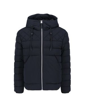 Mackage Adjustable Hood Quilted Down Jacket - Blue