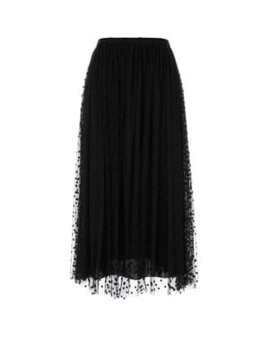 Alberta Ferretti Mesh Skirt - Black