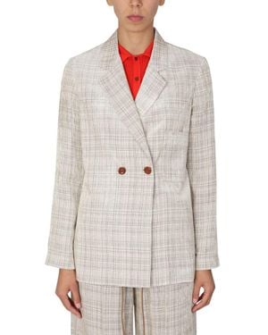 Alysi Double-Breasted Blazer - White