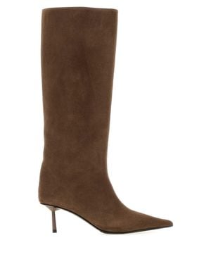 Le Silla Mud Suede Bella Boots With 6 Cm Heel - Brown