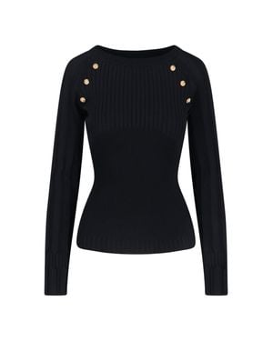 Balmain Viscose-Blend Knit Sweater - Black