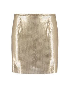 Rabanne Metallic Mesh Mini Skirt - Natural