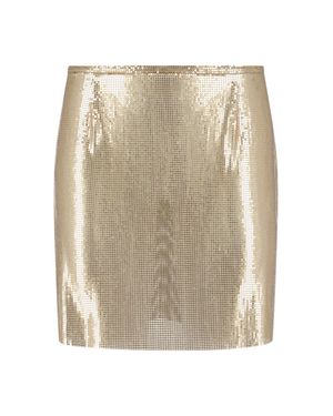 Rabanne Metallic Mesh Mini Skirt - Natural