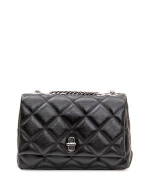 Marc Jacobs Mini Dual Slim Quilted Clutch With Chain - Gray
