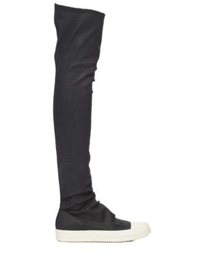 Rick Owens Over-The-Knee Sneaks Denim - Black
