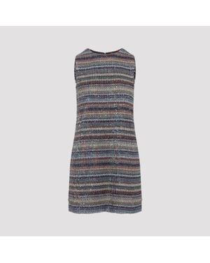 Missoni Inspired Caperdoni Mini Short Dress - Gray
