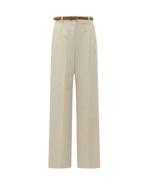 Max Mara Cotton Pants - Natural