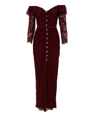 Self-Portrait Pointelle Knit Mini Dress - Red