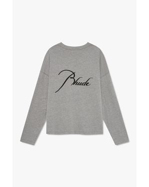 Rhude Long-Sleeve Reverse Tee For - Gray