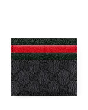 Gucci Card Case With Web Card Slots - Red