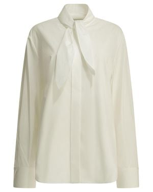 Givenchy Cocoon Wrap-Sleeve Casual Shirt With Bow Collar - White