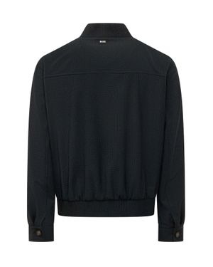 BOSS Combo Zip Front Bomber Jacket - Blue