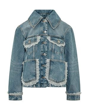 Ganni Denim Lace Jacket - Blue