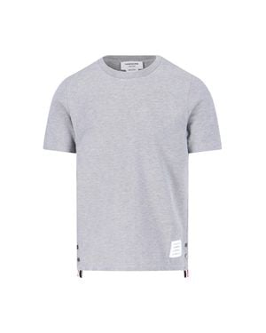 Thom Browne 100% Cotton Crewneck T-Shirt - Gray