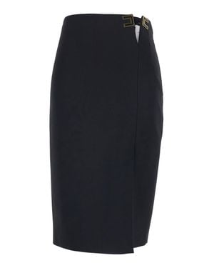 Elisabetta Franchi Midi Skirt Tech Fabric - Blue