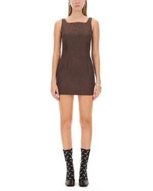 Marine Serre Sustainable Slim Fit Mini Dress - Brown