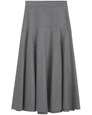 BOSS Italian Wool-Blend Skirt With Viscose Lining - Gray