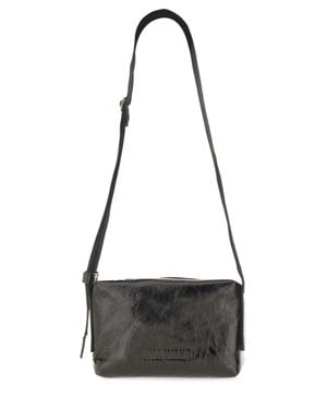 Uma Wang Logo-Debossed Shoulder Bag - Black