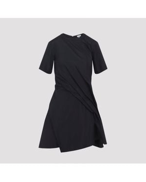 Loewe Silk Blend Twisted Mini Dress - Black