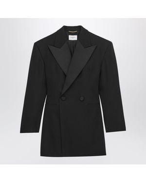 Saint Laurent Double-Breasted Tuxedo Jacket - Black