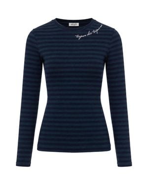 Liu Jo Striped Long Sleeve Crewneck T-Shirt - Blue