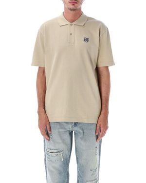 Maison Kitsuné Short-Sleeve Polo Shirt With Fox Patch - Blue
