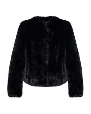 Stand Studio Faux Fur Cropped Jacket - Black
