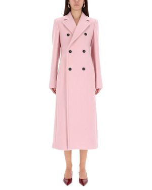 Sportmax Notched Lapel Trench Coat - Pink