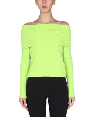 MSGM Boat Neck Top - Green