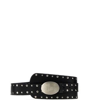 GIMAGUAS Iris Leather Belt With Hardware - Black
