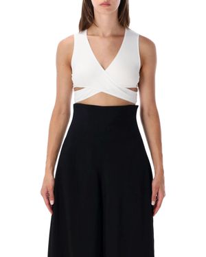 Alaïa Alaia Ribbed Wrap Top - Black