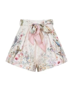 Zimmermann Rebellion Silk And Cotton Shorts - White