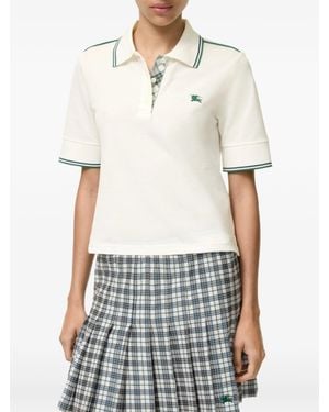Burberry Slim Fit Graphic Tee With Embroidered Knight - White