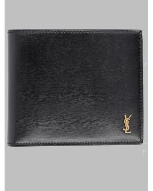 Saint Laurent Cassandre Mini Wallet - Black